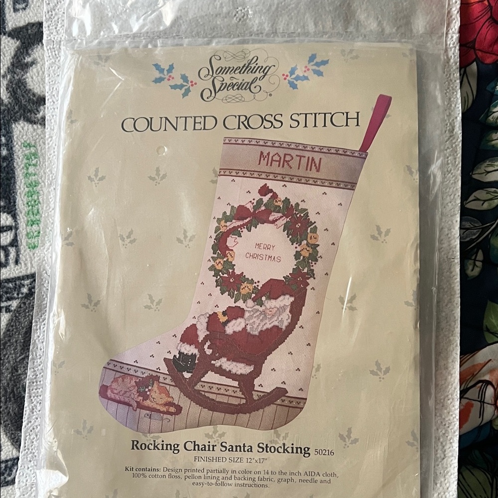 Something Special Rocking Chair Santa Stocking Kit Christmas Vintage New NOS